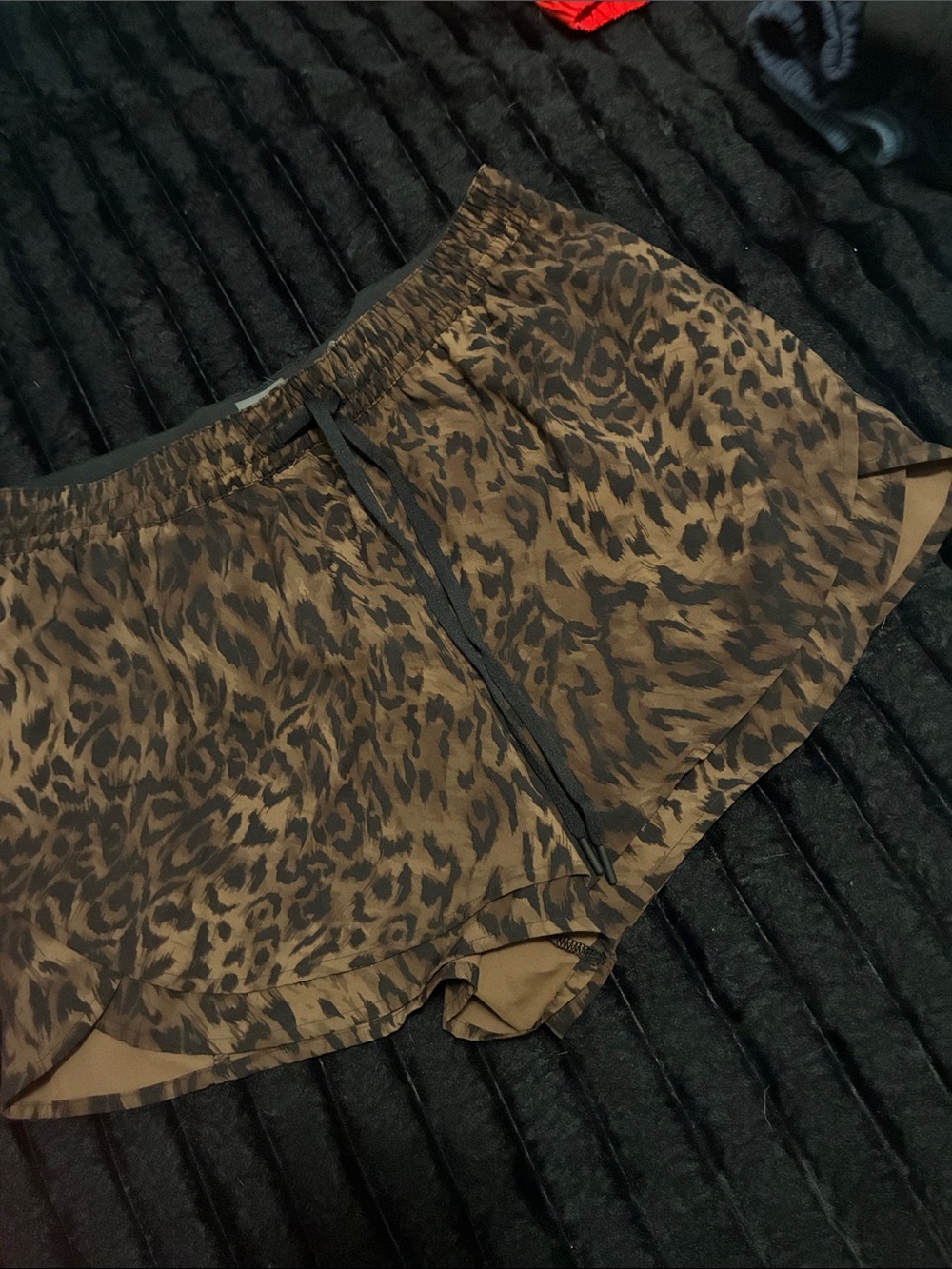 Leopard Print Athletic Shorts for Women - Brown